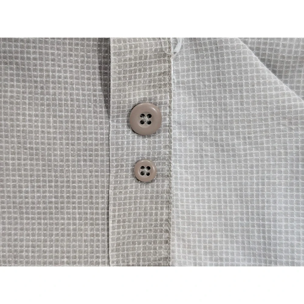 Woolrich Mens Roll-up Long Sleeve Button Up Gray Outdoor Top Large Back‎ Vent